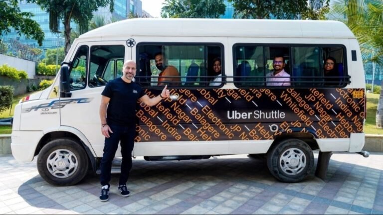 Uber CEO Dara Khosrowshahi assessments Uber Shuttle in Bengaluru